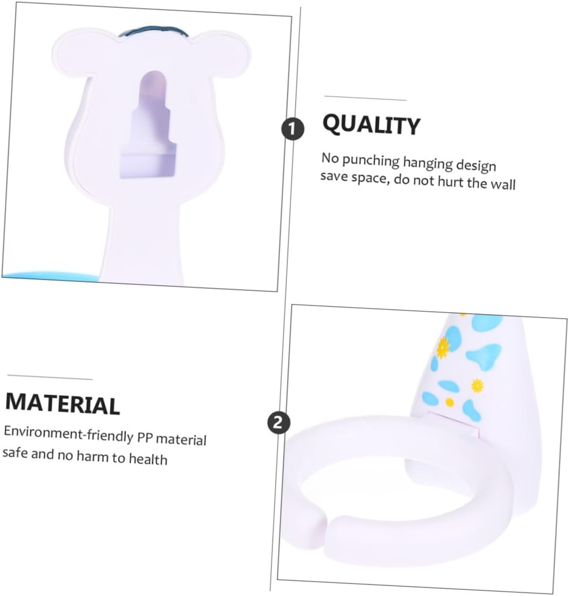 PRETYZOOM 2-Sets Animated Animal Toothbrush Holder for Bathroom