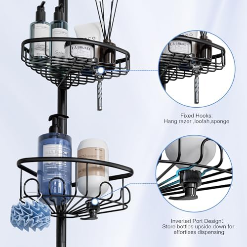 Sturdy 47-121-inch Tension Pole Shower Caddy