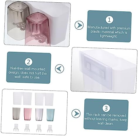 Wall-Mounted Compact 4-Cup Toothbrush Holder
