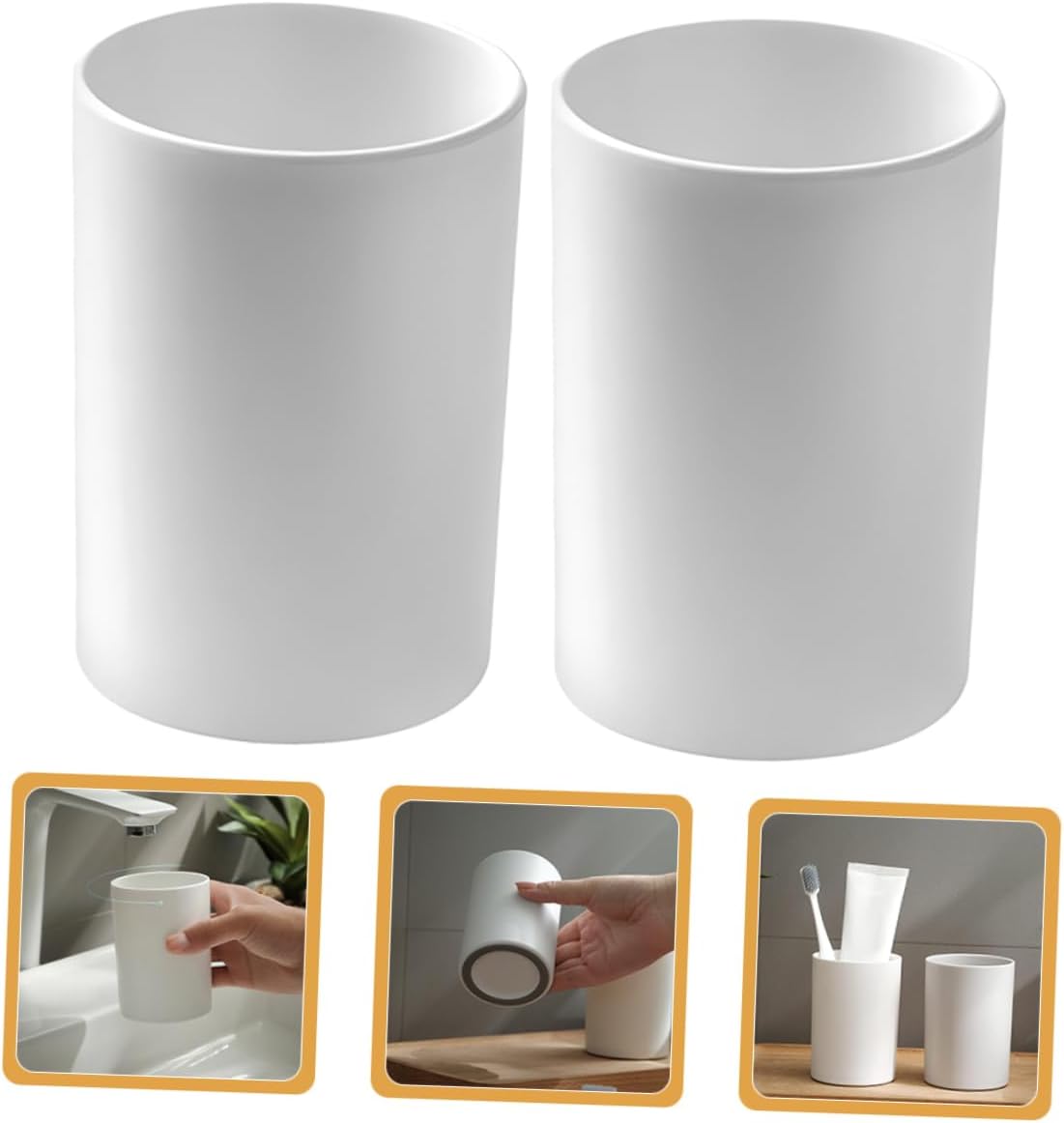 Cabilock Reusable Stylish Bathroom Tumbler Cup Set for Toothbrush Mouthwash