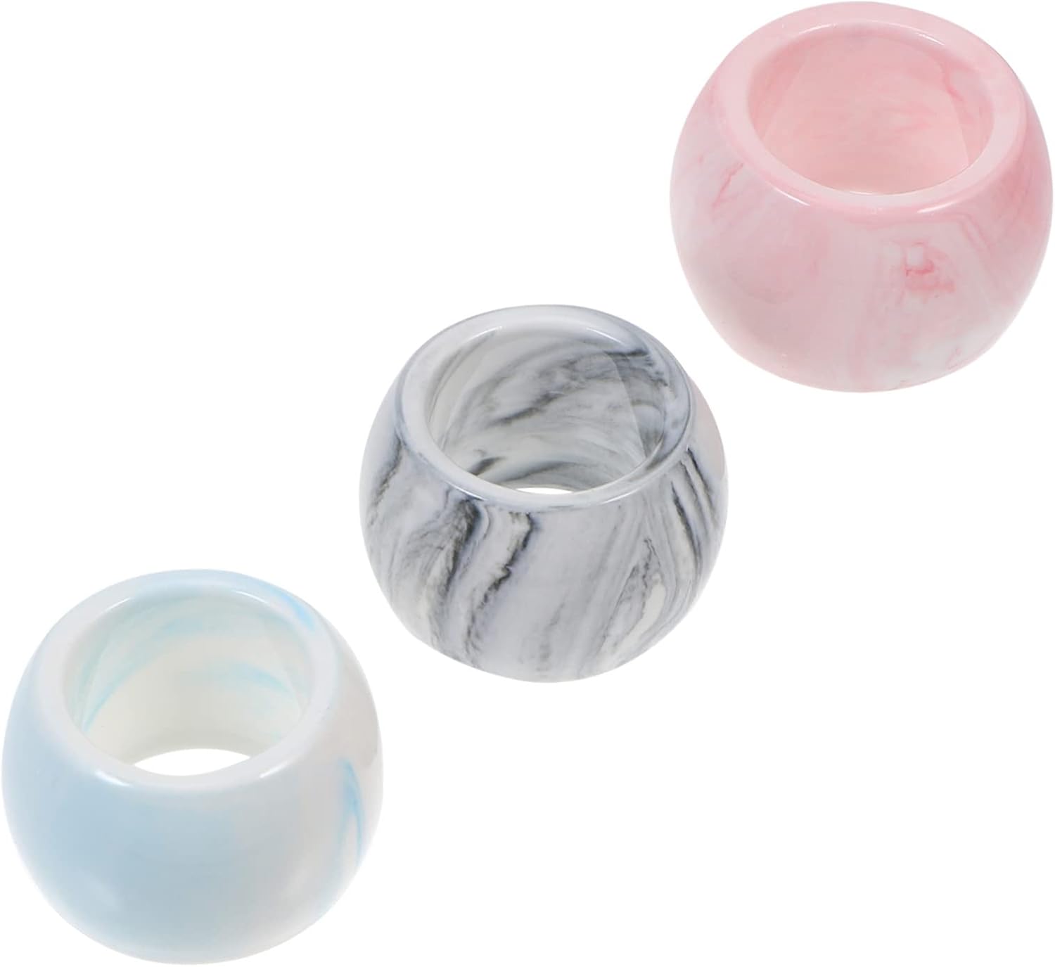 3Pc Marble Ceramic Electric Toothbrush Holder Organizer - Stylish Space Saving Easy to Clean