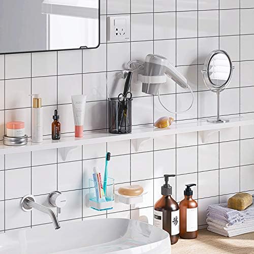 Wall-Mounted Toothbrush Holder Toothpaste Organizer BlueChrome