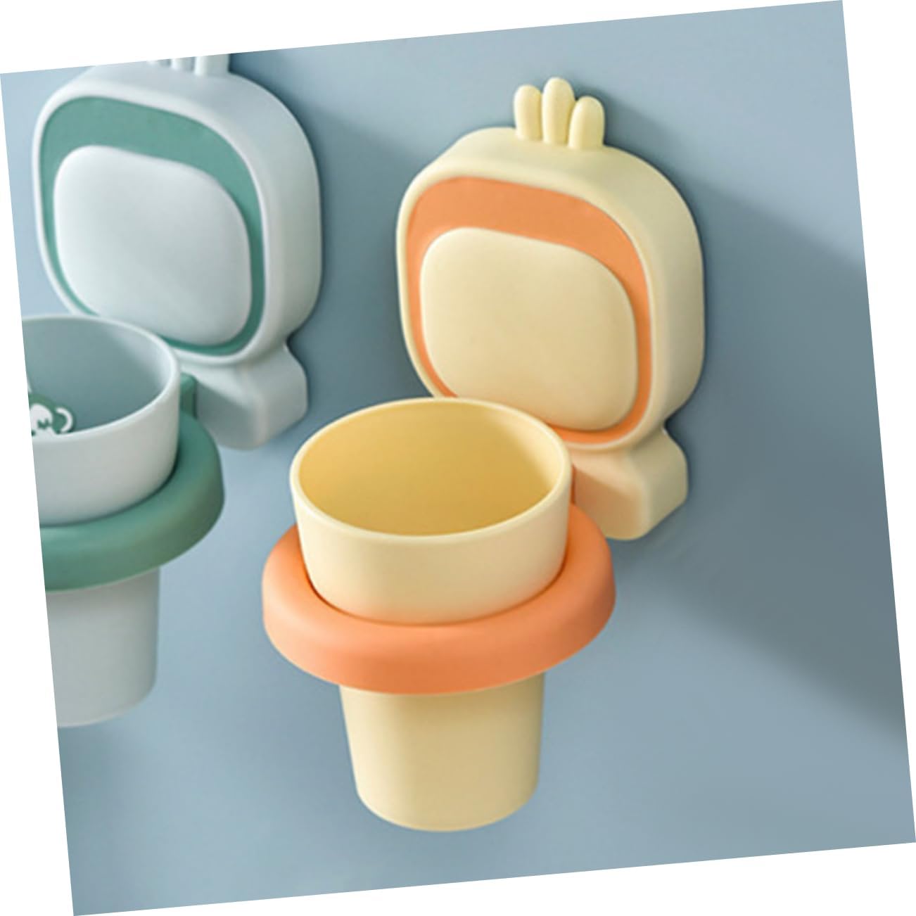 Eco-Friendly Toothbrush Cup - Wall-Mounted Organizer for Smooth Surfaces