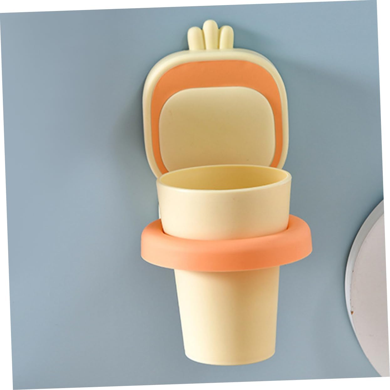Eco-Friendly Toothbrush Cup - Wall-Mounted Organizer for Smooth Surfaces
