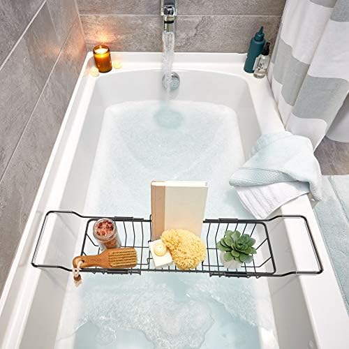 Adjustable Metal Over-the-Tub Caddy for Bathroom Accessories