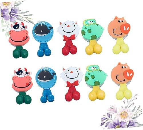 10-Piece Cartoon Character Toothbrush Holder Random Animal Design Easy to Install