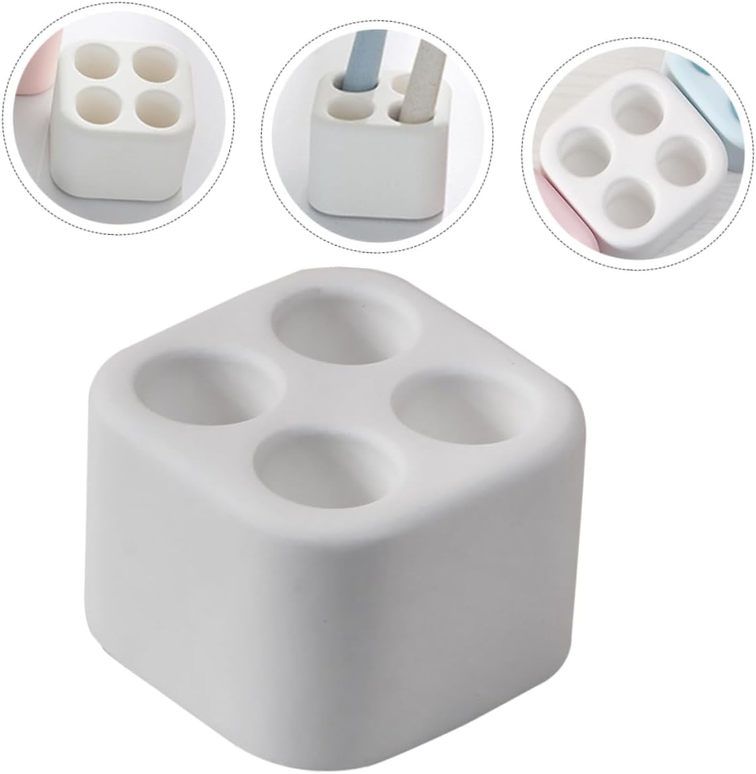 Durable White Mini Diatomite Toothbrush Stand