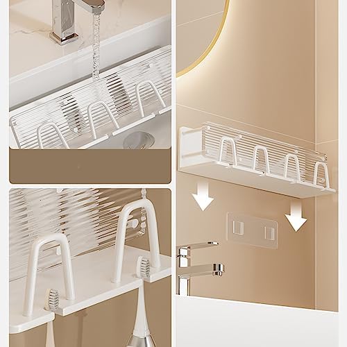 Lovulife Wall-Mounted Acrylic Toothbrush Holder Bathroom Organizer