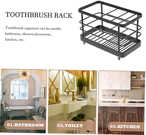 Elegant Iron Toothbrush Toothpaste Storage Rack