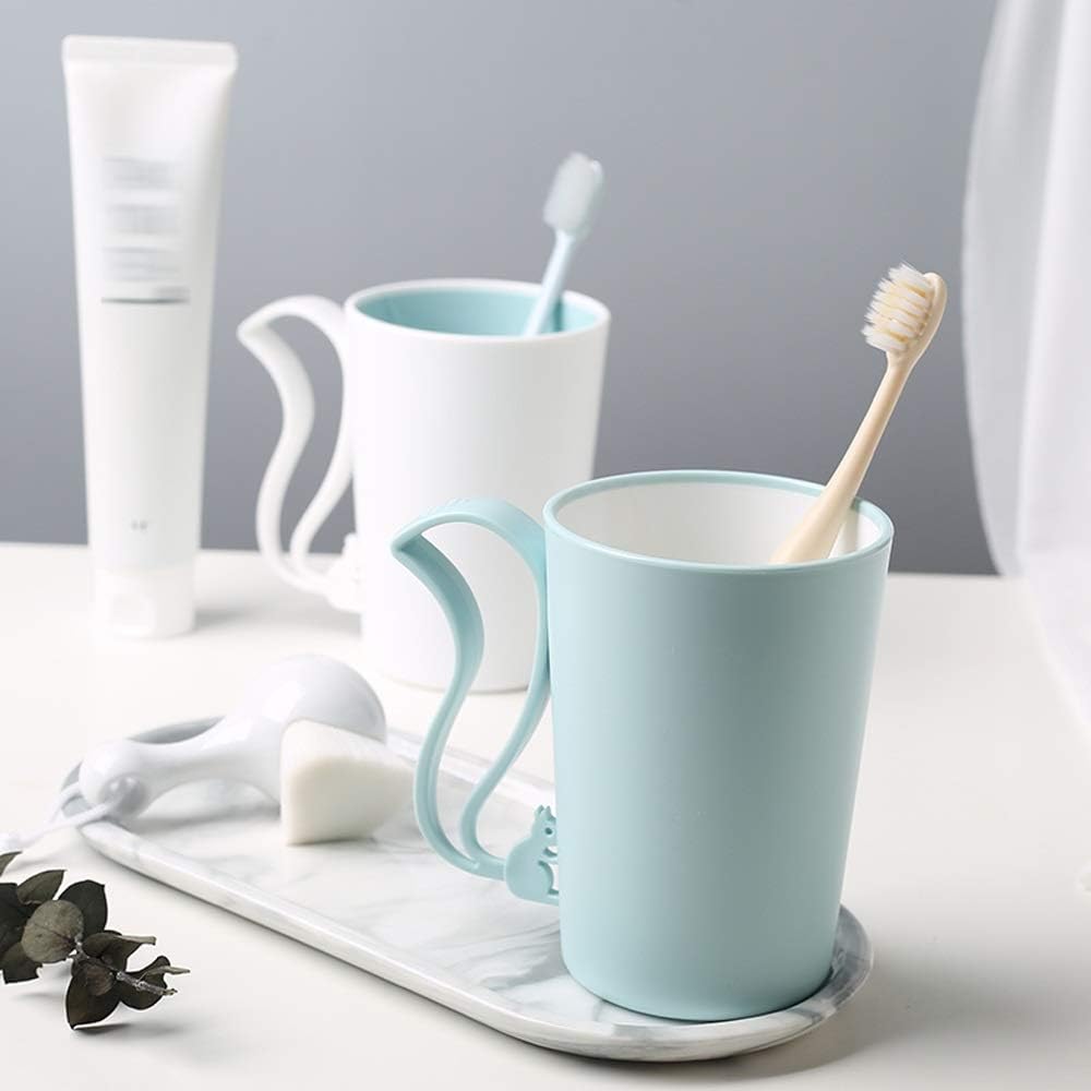 Creative Squirrel Handle Gargle Cup Non-toxic Wooden Toothbrush Holder White