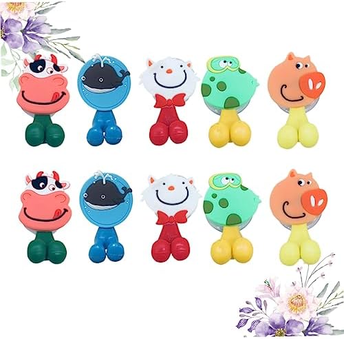 10pc Cartoon Wall Toothbrush Holder for Kids