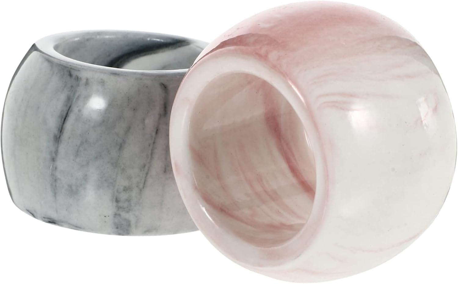 2Pcs Marbling Ceramic Toothbrush Holder Organizer
