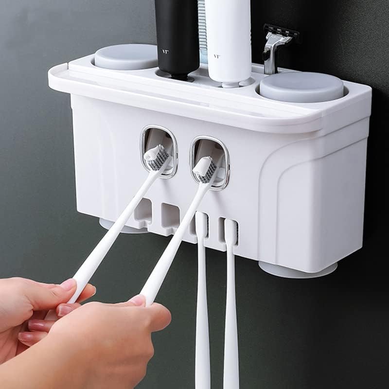 Magnetically Adhesive 4-Cup Toothbrush Organizer
