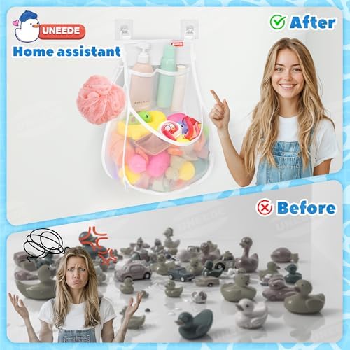 UNEEDE Wall-Mounted Bath Toy Organizer