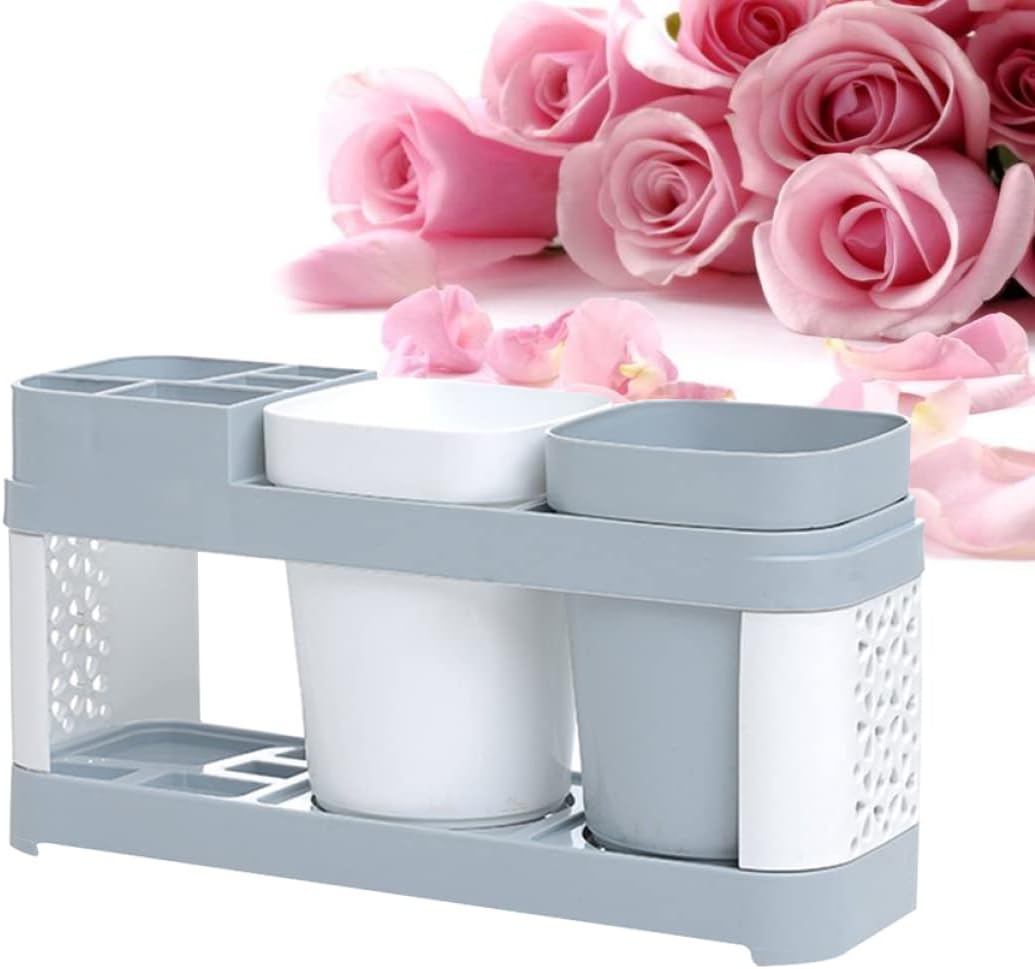 MAGICLULU Track Toothbrush Toothpaste Holder Suction-Cool Design for Home Kitchen
