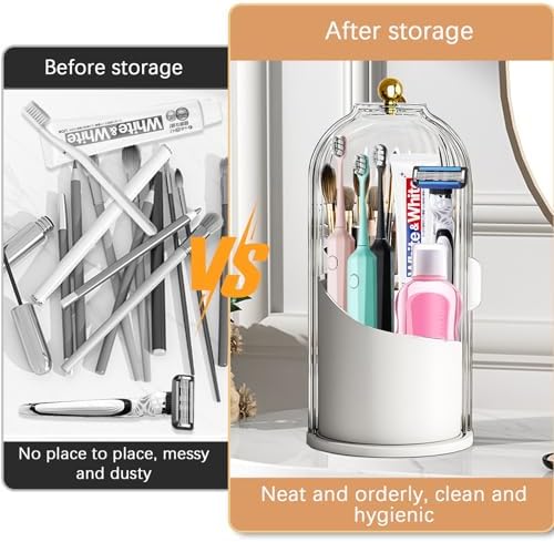 Secure StorageWekityRotating Waterproof 360 Organizing Toothbrush Holder