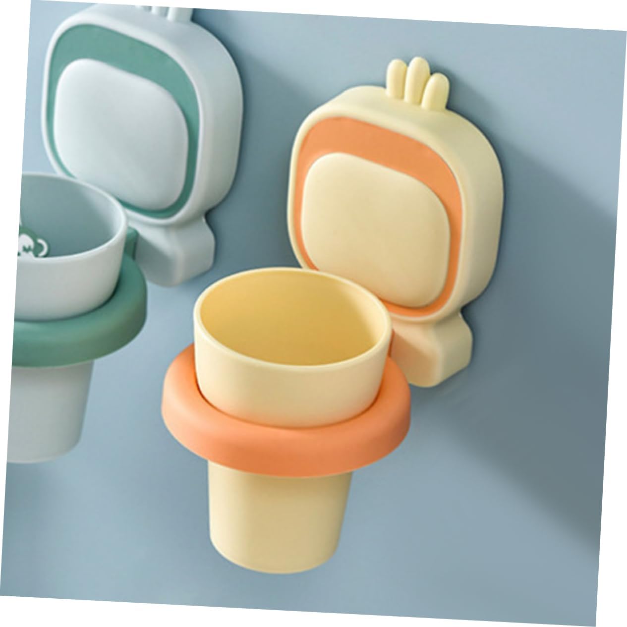 Cute Wall-Mounted Toothbrush Holder for Boys Girls in Bathroom