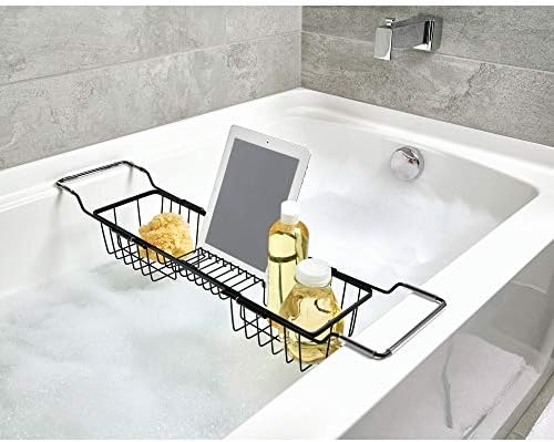 Adjustable Metal Over-the-Tub Caddy for Bathroom Accessories