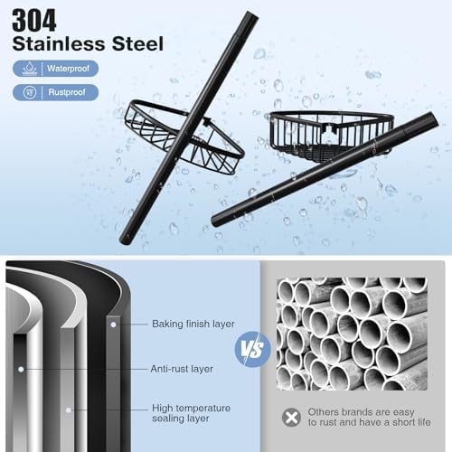 Sturdy 47-121-inch Tension Pole Shower Caddy