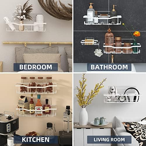 3-Pack Shower Caddy Organizer Large Capacity Rustproof Adhesive Bathroom Storage