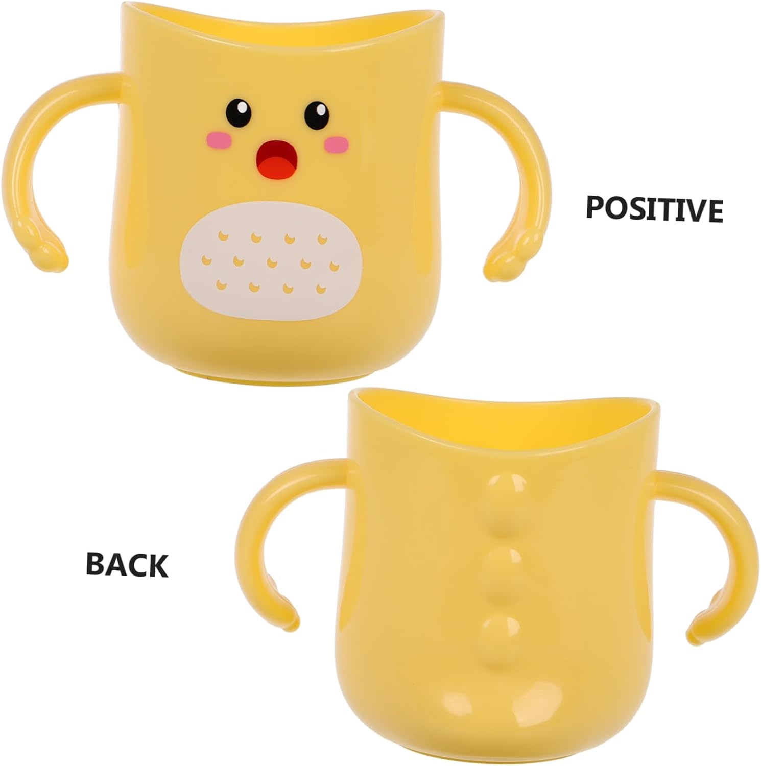 Kisangel Toothbrush Cup Double Handles Durable Cartoon Holder Easy to Clean