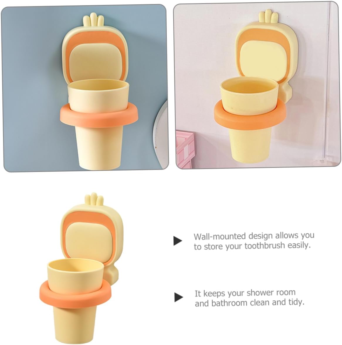 Non-Breakable Wall-Mounted Toothbrush Holder for Boys and Girls