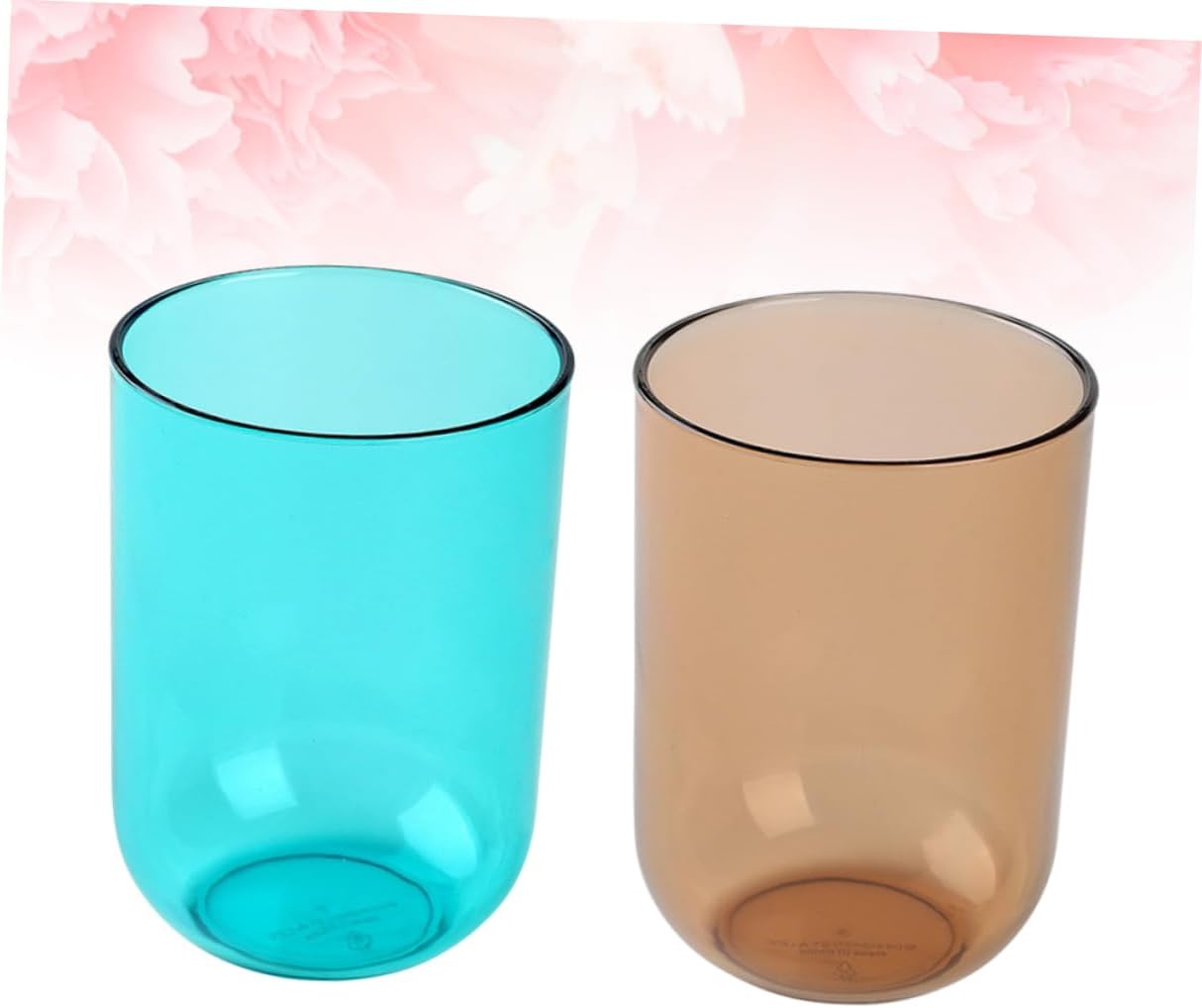COOLHIYA 2-Piece Transparent Toothbrush Cups Multi-Functional Gargle Mugs for Adults