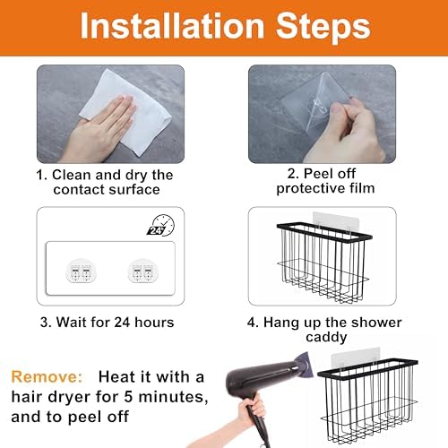 Admeya 15-Piece Shower Caddy Adhesive for Bathrooms Strong Waterproof