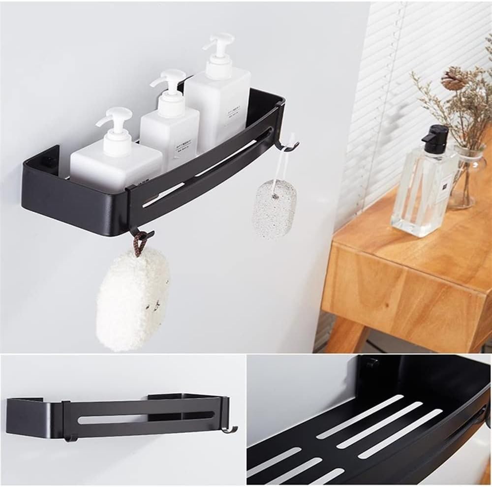 Stainless Steel Wall-Mounted Black Shower Caddy