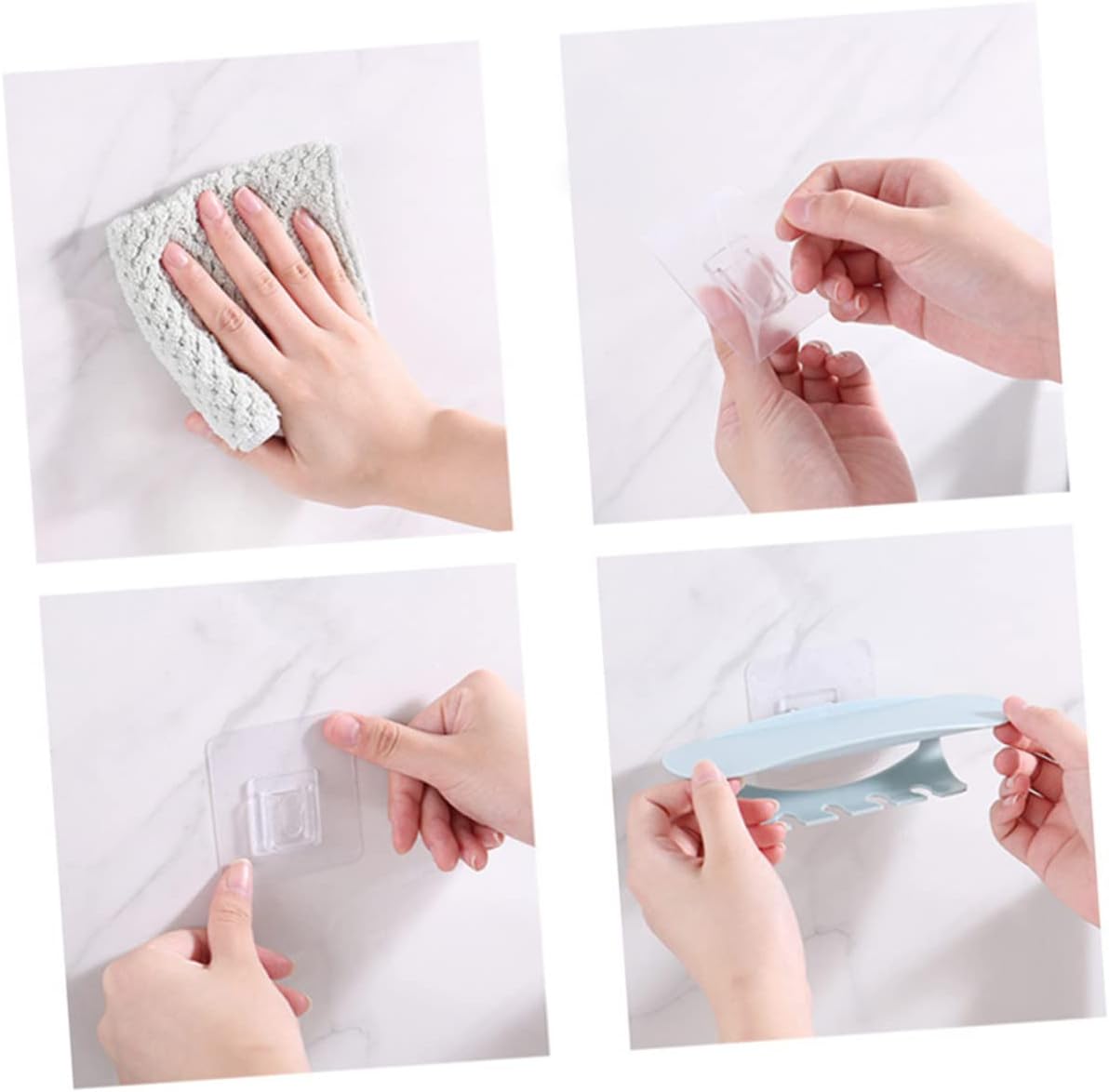 2-Piece Wall-Mounted Toothbrush Holder Organizer with Punch Design
