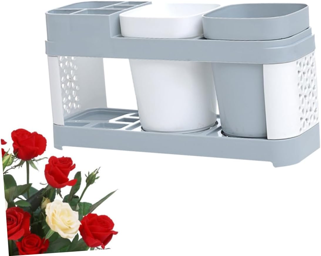 Dual-Holder Toothbrush Toothpaste Organizer