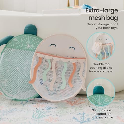Copper Pearl Oceana Extra-Large Mesh Bath Toy Holder with Suction Cups