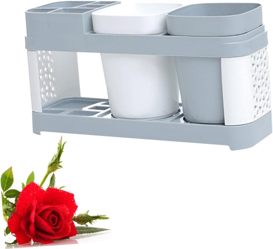 Amosfun Suction Cup Toothbrush Holder with 5 Slots