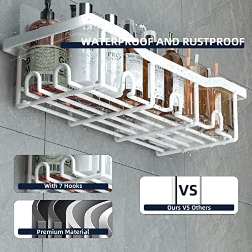 3-Pack Shower Caddy Organizer Large Capacity Rustproof Adhesive Bathroom Storage