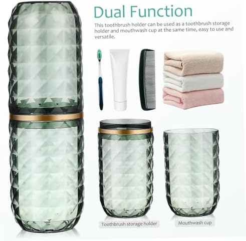 HOLIDYOYO Style Toothbrush Cup Holder for Travel Camping