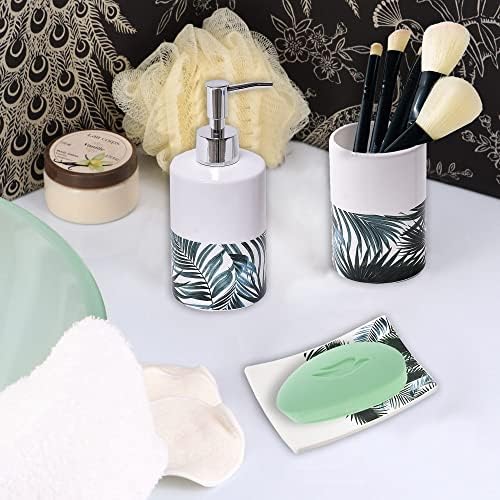 EVIDECO Bath Tumbler Holder Tropical Leaves Design