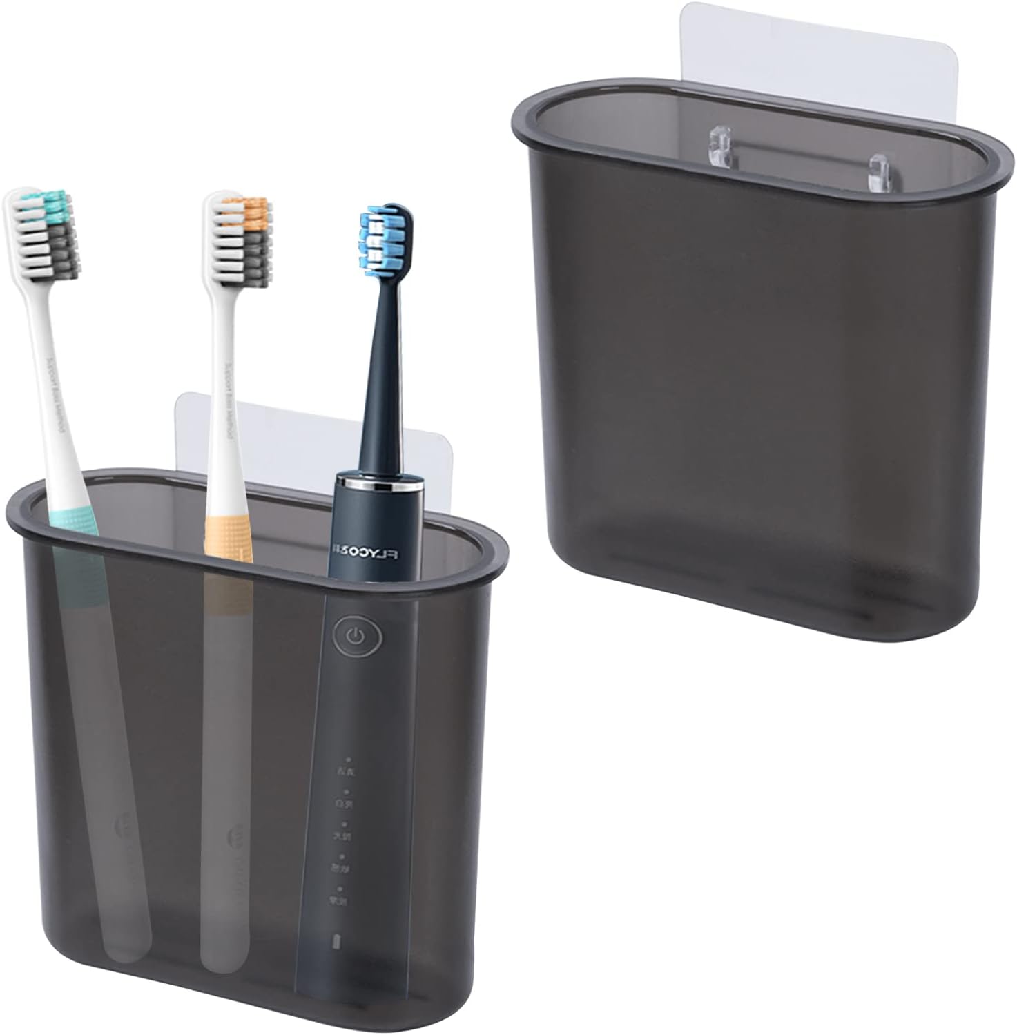 Durable Wall-Mounted Space-Saving Toothbrush Holder Black
