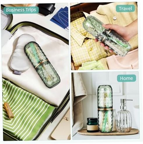 Anneome Compact Travel Toothbrush Holder - Reusable Dual-Use Mouthwash Toothbrush Cup