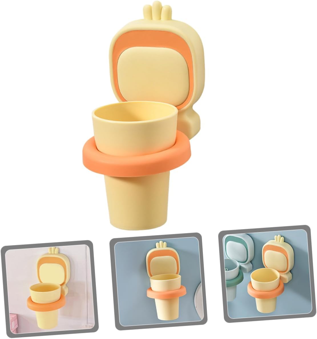 Stylish Heavy-Duty Wall-Mounted Toothbrush Holder with Creative Nail Design