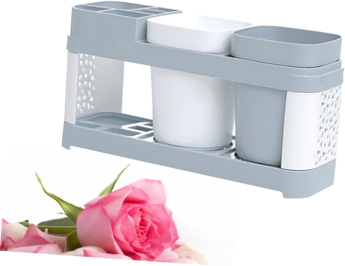 5 Slot Bathroom Organizer - Easy Toothpaste Toothbrush Storage