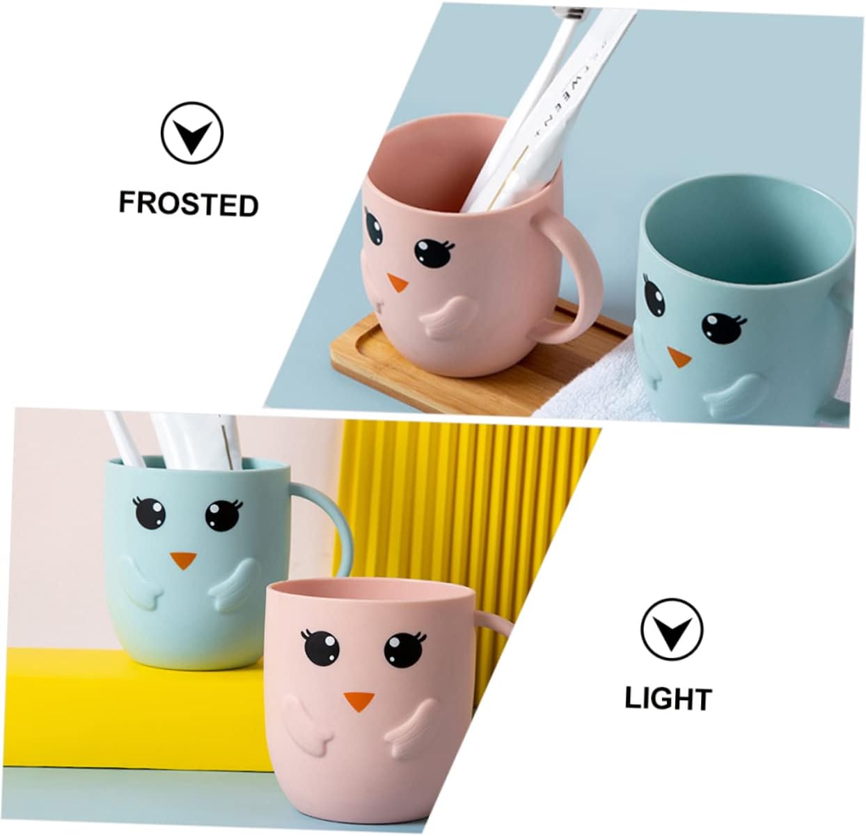 Giveaway Winning Frosted Toothbrush Cups Set for Boys and Girls