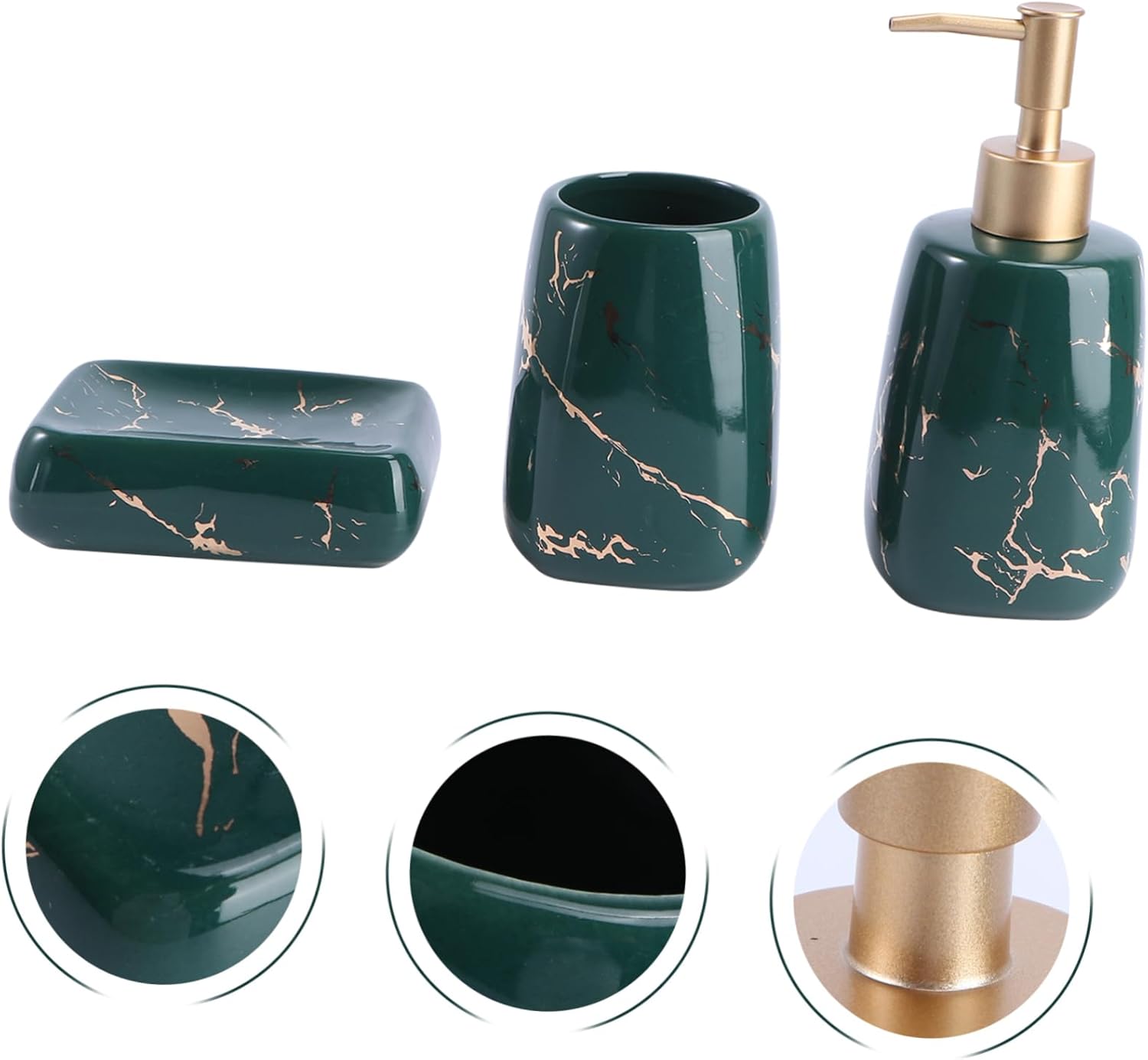 Elegant 3-Piece Bathroom Set - Soap Dish Lotion Toothbrush Holder