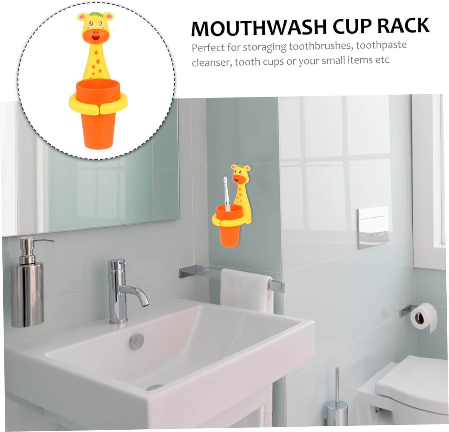 PP Plastic Toothbrush Holder Mount Set of 2