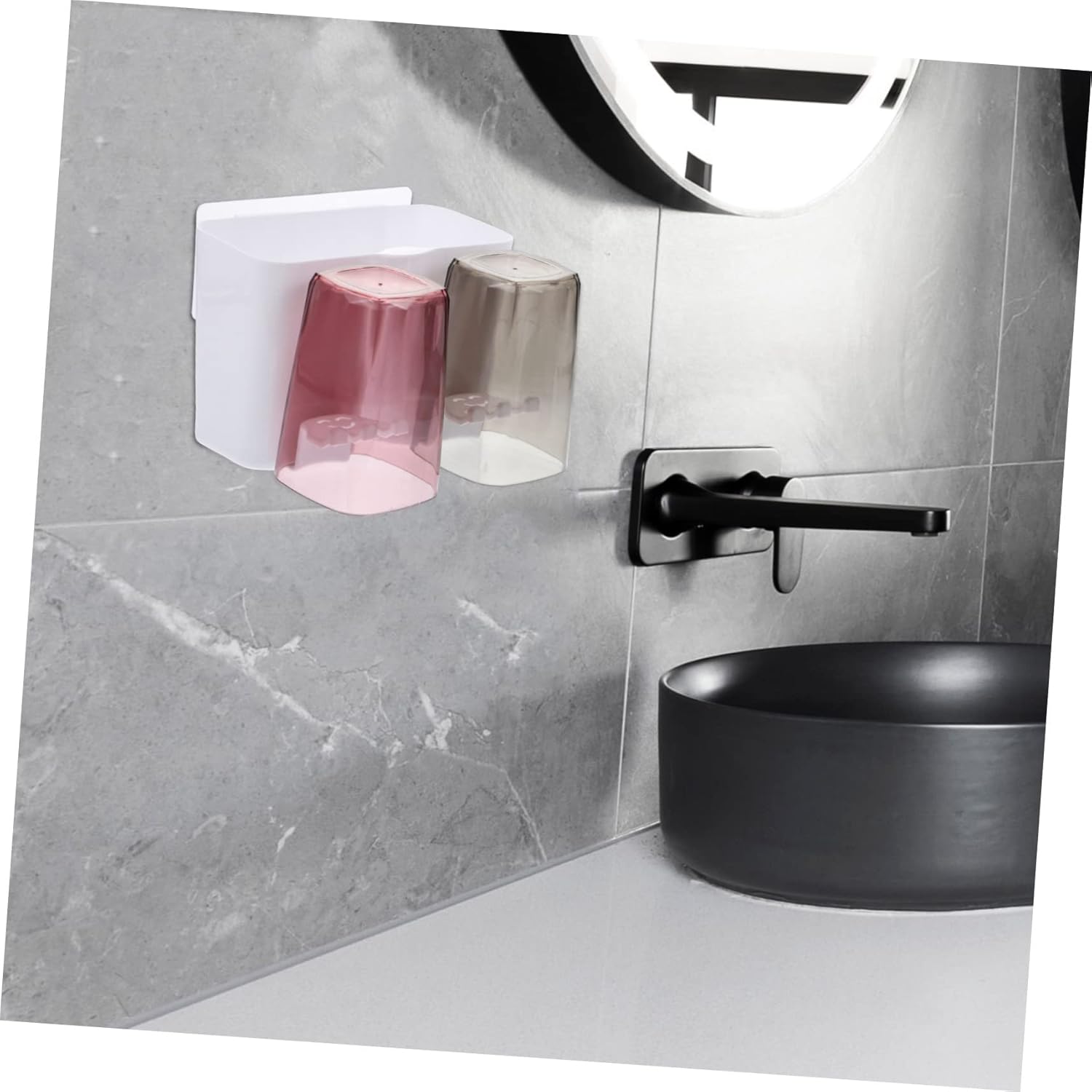 Wall-Mounted Compact 4-Cup Toothbrush Holder