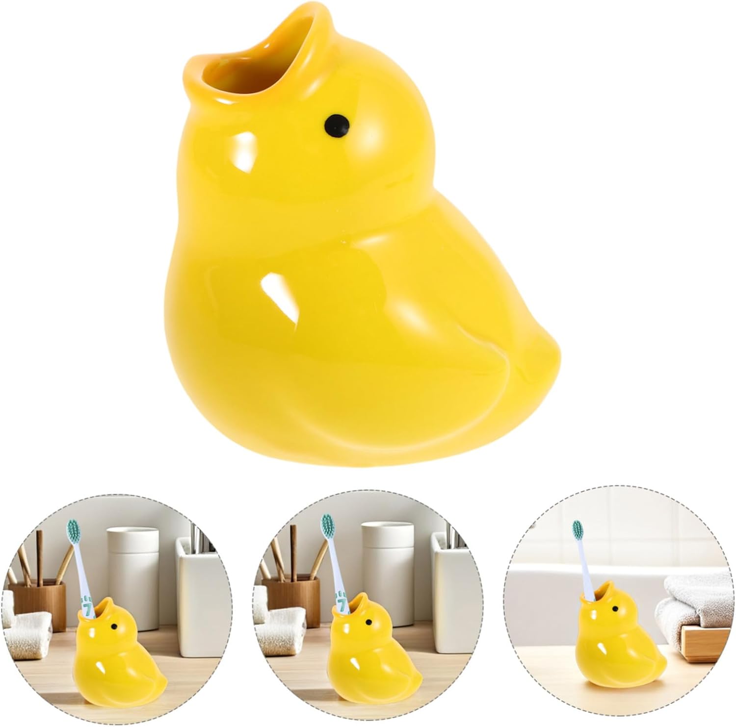 Adorable Cartoon Ceramic Toothbrush Organizer