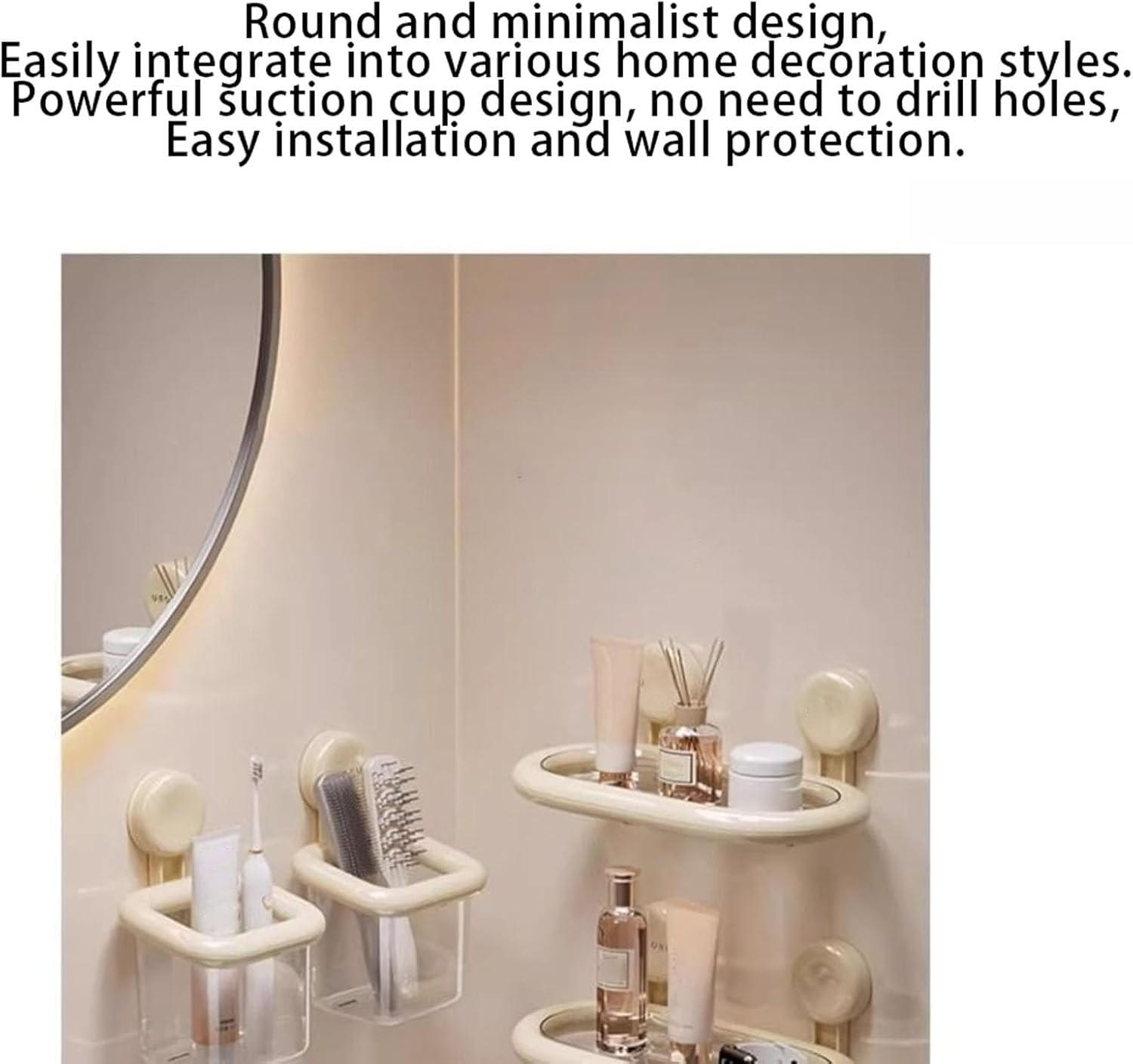 Cute Robot Bathroom Organizer with Suction Cups 2PCS