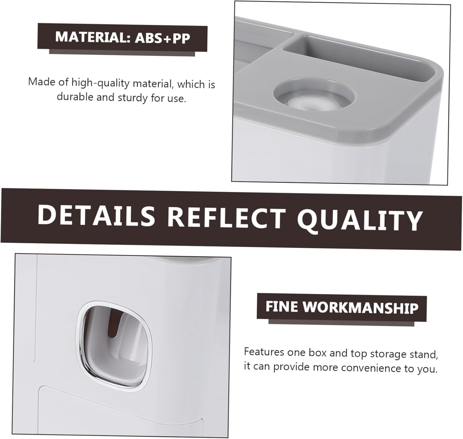 Luxshiny 1Set Wall Mounted Toothbrush Holder with Storage Easy Install Bathroom Organizer