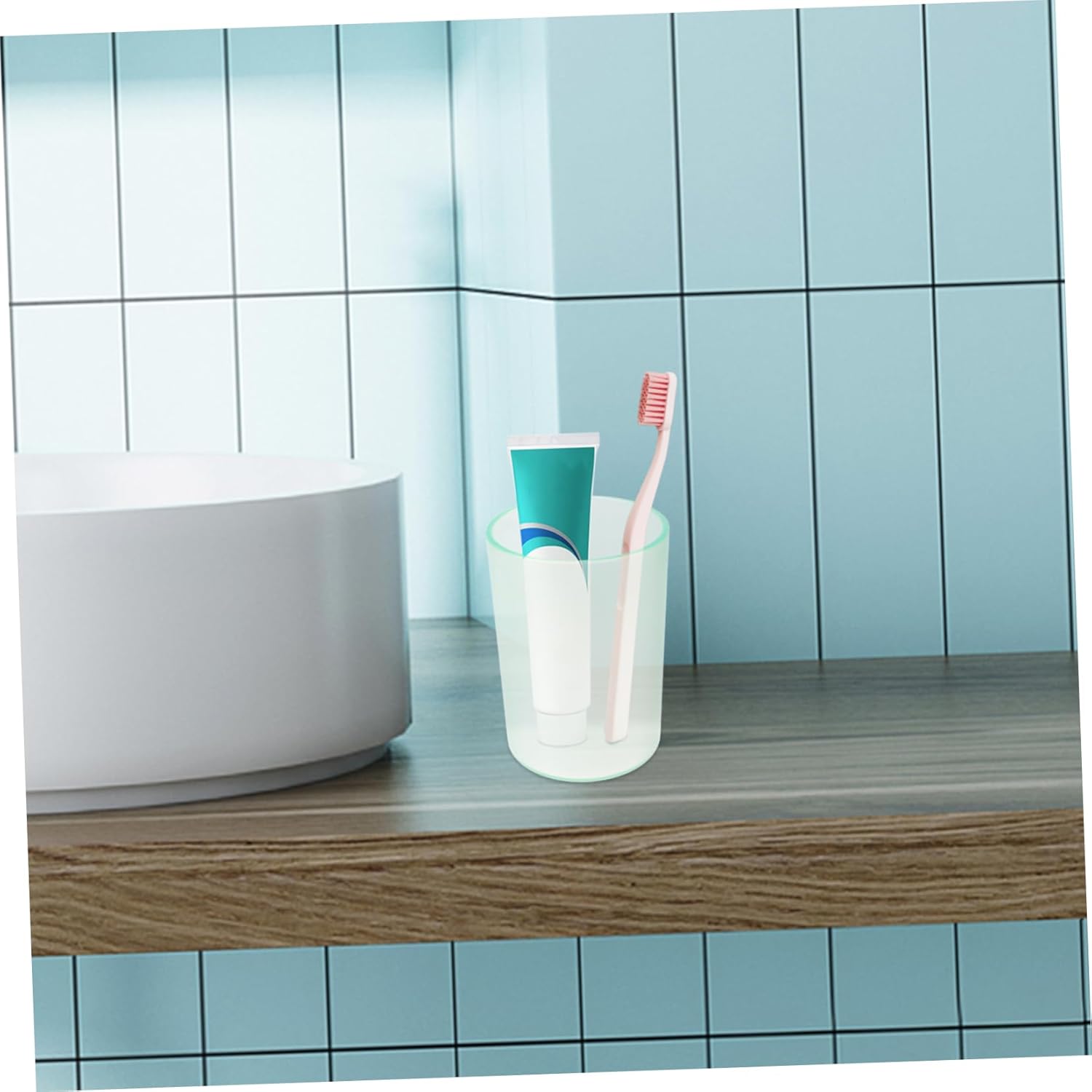 IWOWHERO Transparent Toothbrush Cup for Adults