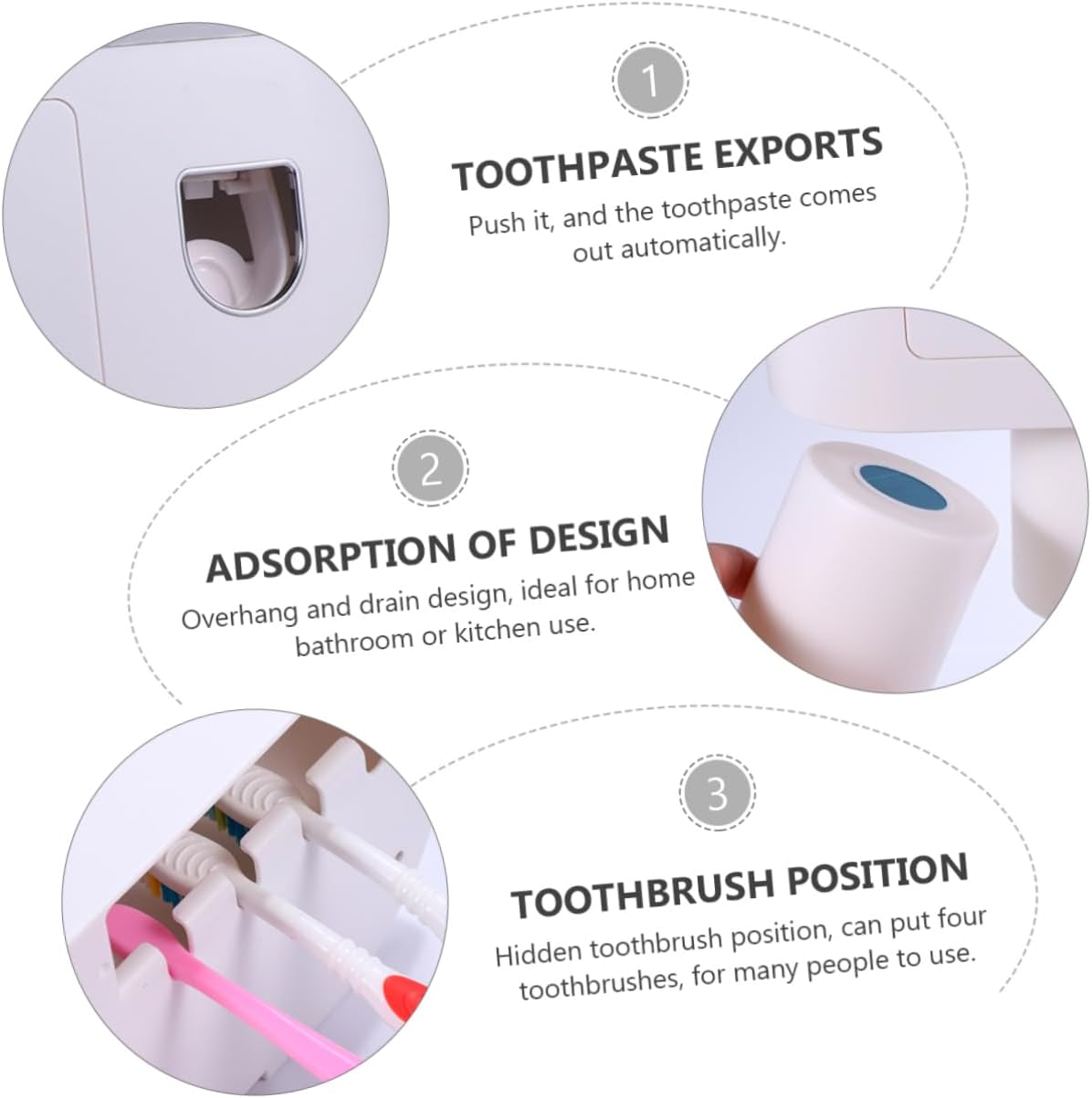 Hemobllo WallMounted Toothbrush Toothpaste Organizer