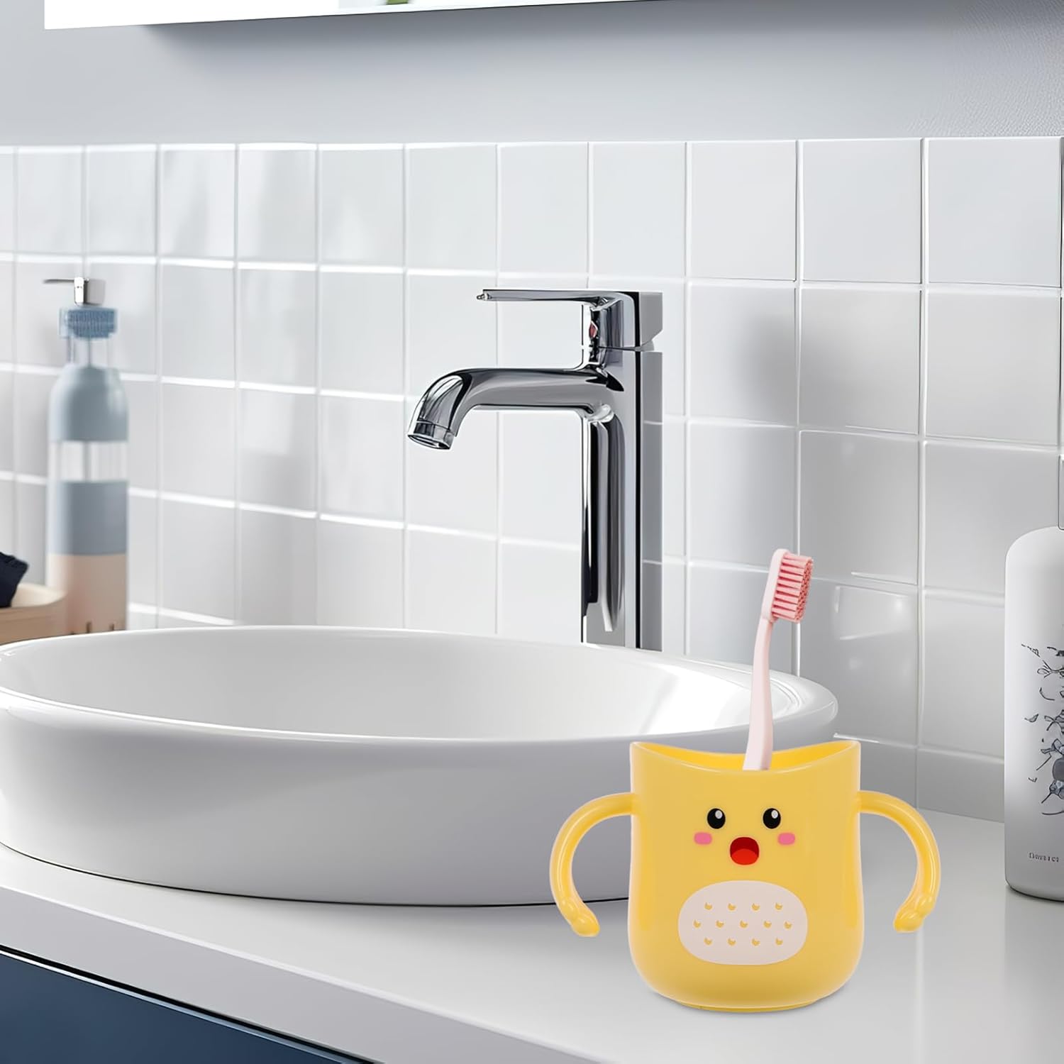 TOYANDONA Double-Handled Kids Toothbrush Cup